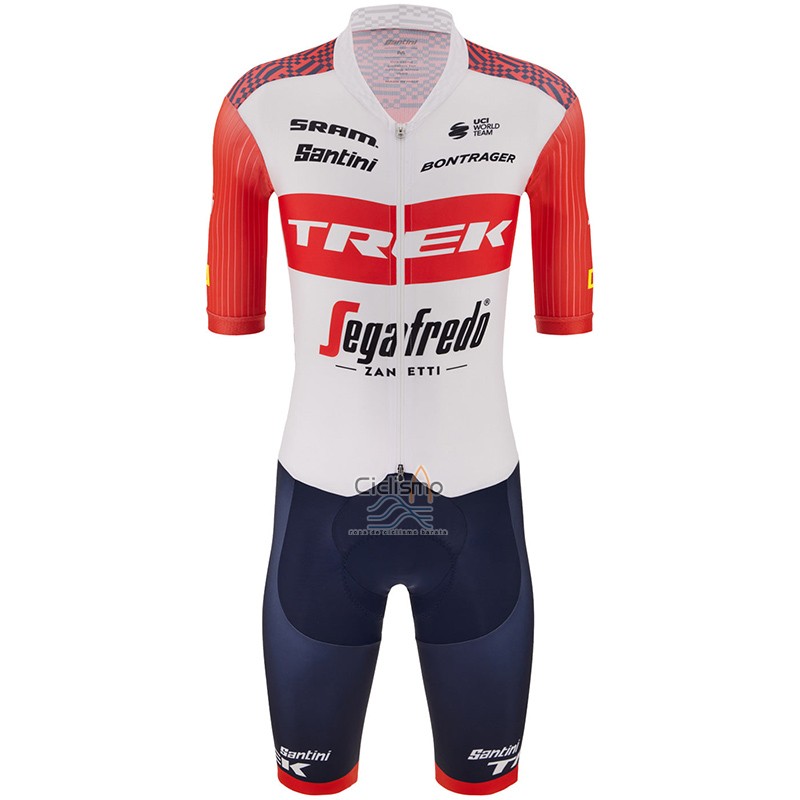 Trek Segafrojoo Ropa Ciclismo Culotte Corto 2023 Hombre Mangas Cortas Blanco
